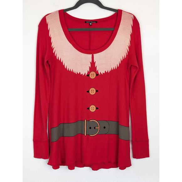 Wildfox Sweater Santa and Elf Knit Christmas Holidays Thermal Red White Size XS - Picture 4 of 13